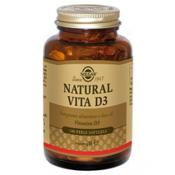 SOLGAR NATURAL VITA D3 - Integratore di Vitamina D3 in perle 400 U.I. - 100 PERLE