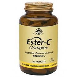 SOLGAR ESTER C COMPLEX - Vitamina C da Acerola e Rosa Canina ben tollerata a livello gastrico - 720 mg 60 TAVOLETTE
