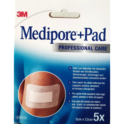 MEDIPORE+PAD Cerotto 5X7,2cm 5pezzi