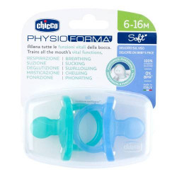 CHICCO GOMMOTTO SILICONE AZZURRO 6-16MESI 2PZ