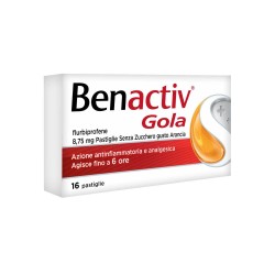 BENACTIV GOLA SENZA ZUCCHERO 16 PASTIGLIE - ARANCIA