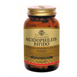 SOLGAR ACIDOPHILUS BIFIDO - Integratore a base di lattobacilli e bifidi - 60 CAPSULE VEGETALI