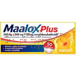 Maalox Plus*50 compresse masticabili