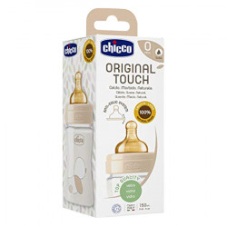 Chicco Biberon Original Touch Vetro Unisex 1 Foro Caucciù 0 Mesi+ 150ml